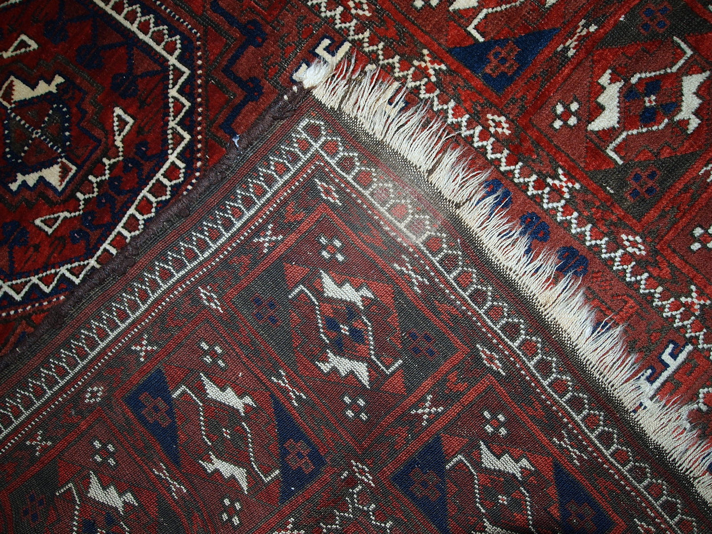Handmade antique Afghan Baluch rug, 1900s