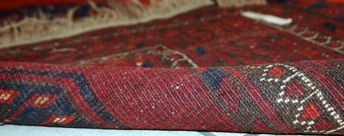 Handmade vintage Afghan Ersari rug, 1950s