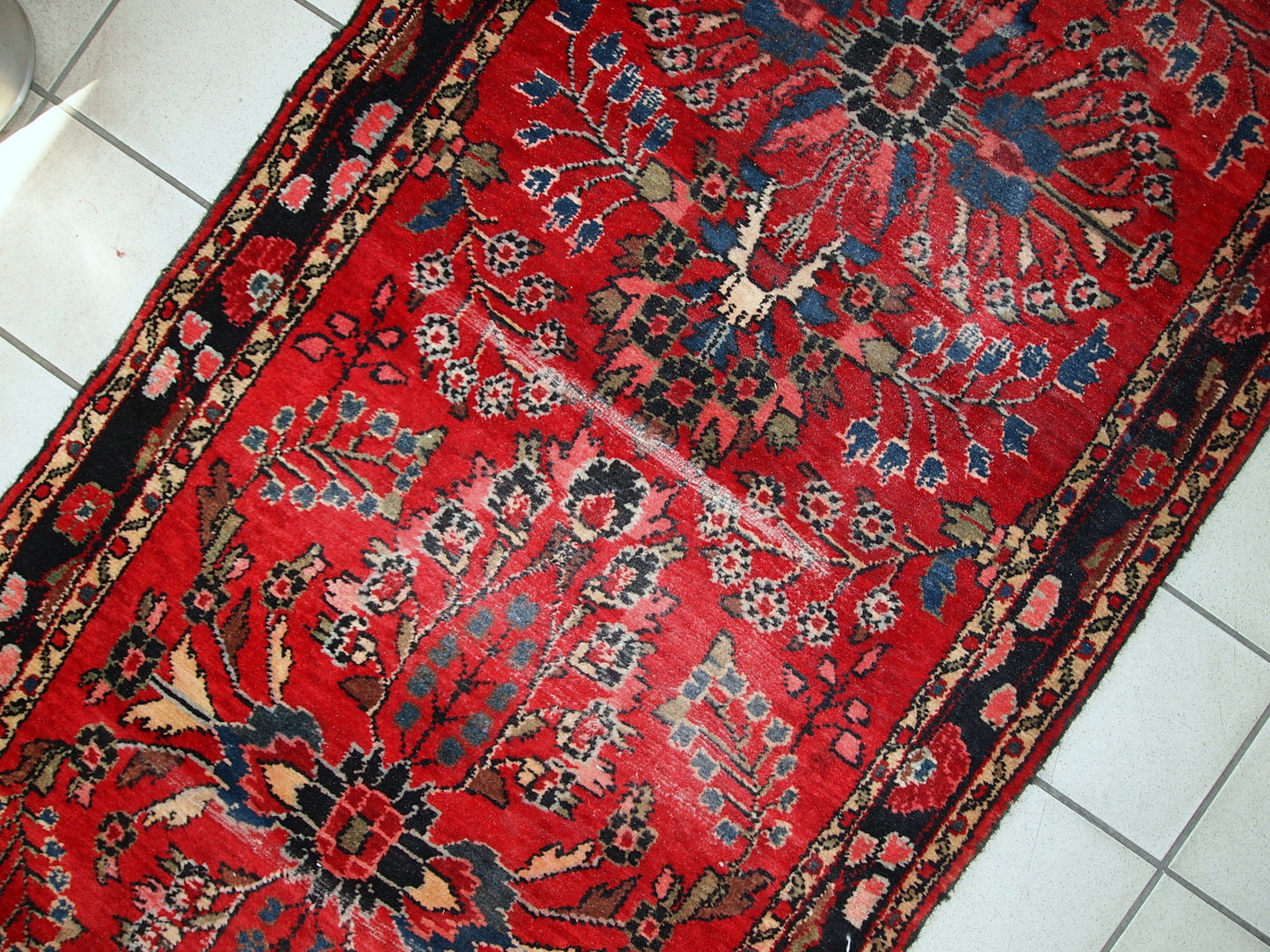 Handmade antique Persian Lilihan runner, 1910s