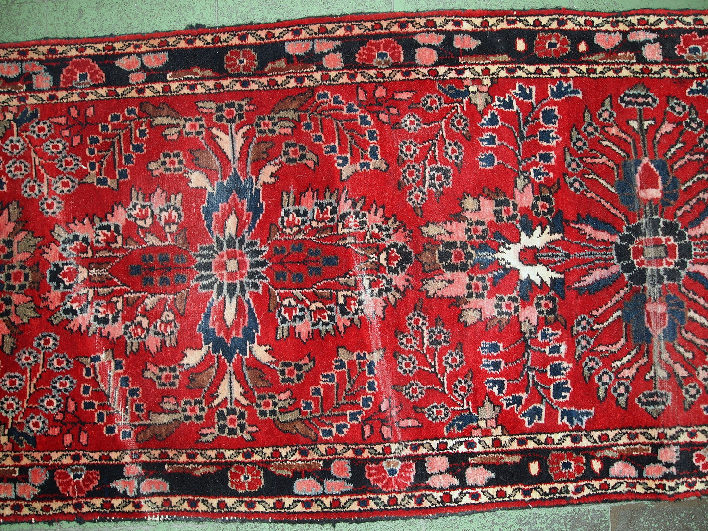 Handmade antique Persian Lilihan runner, 1910s