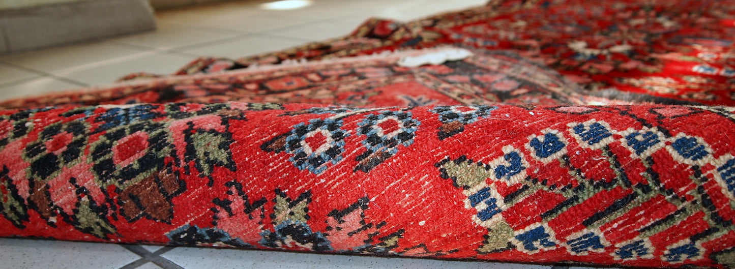 Handmade antique Persian Lilihan runner, 1910s