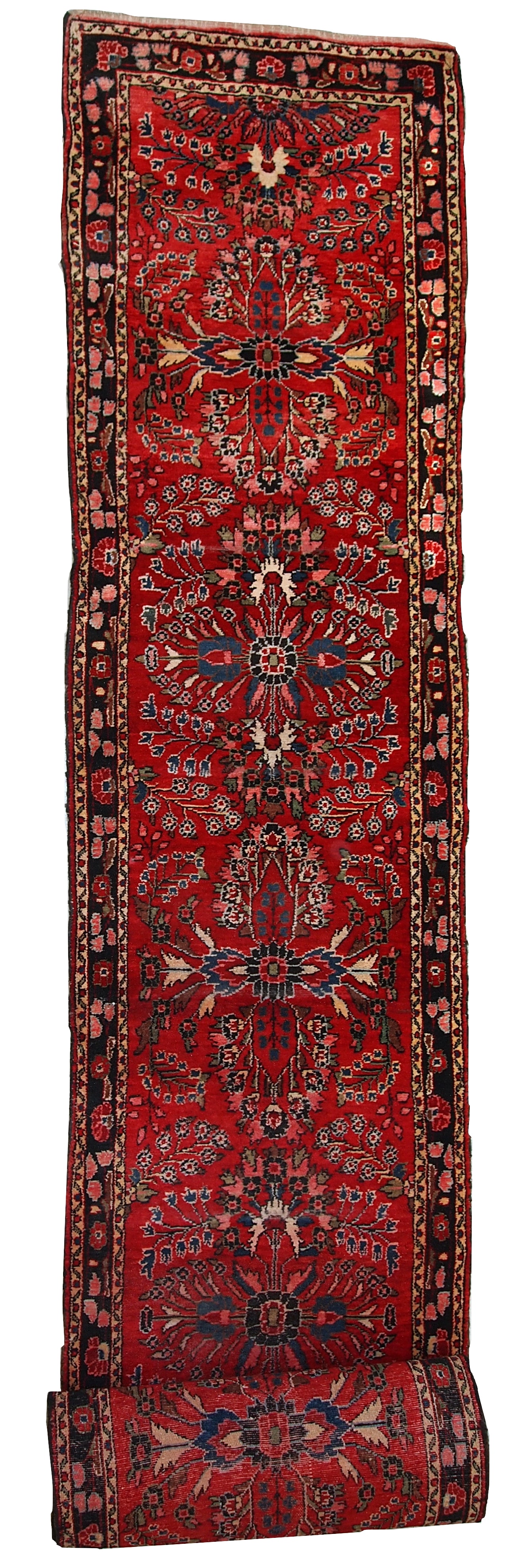 Handmade antique Persian Lilihan runner, 1910s