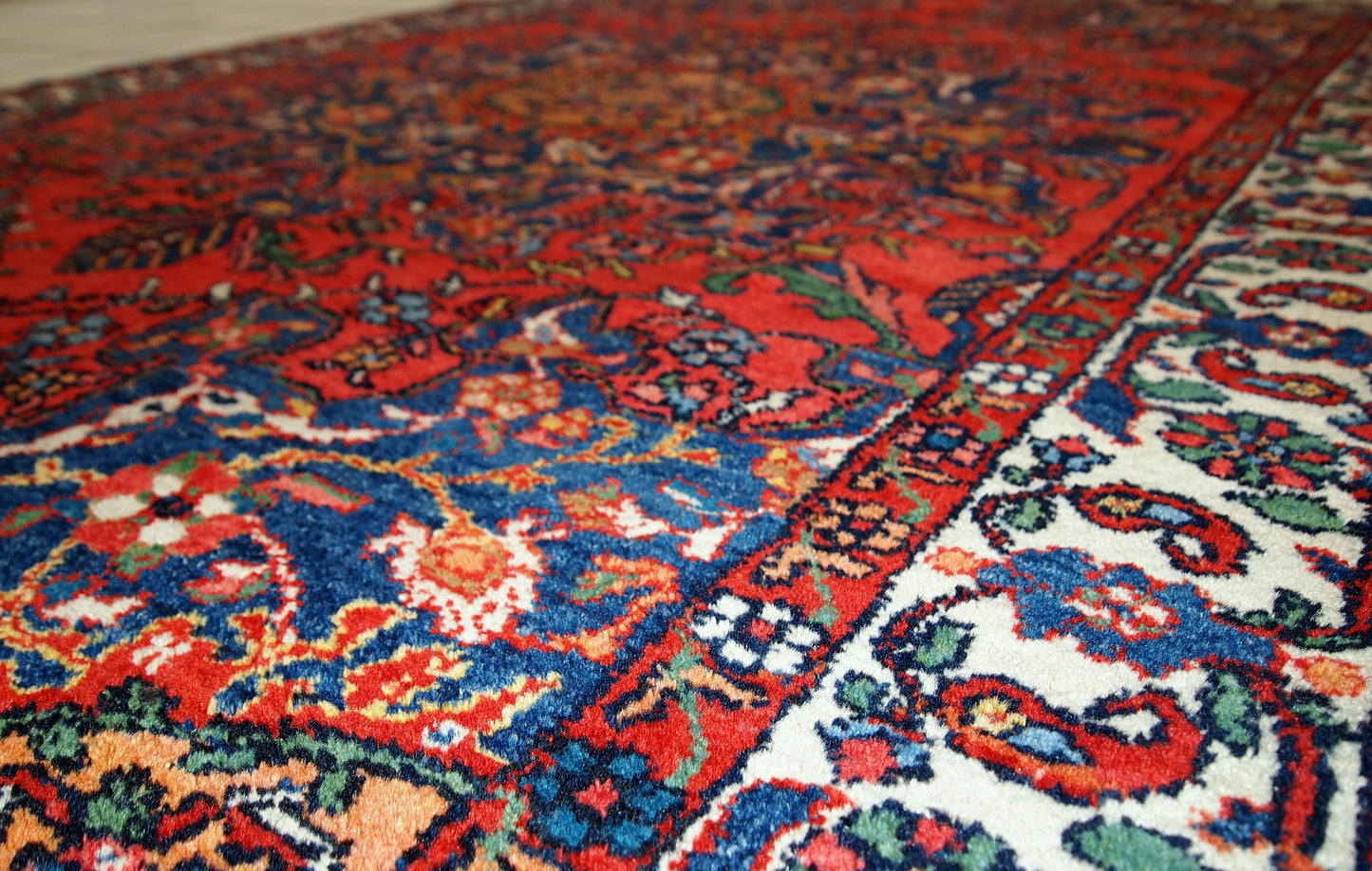 Handmade vintage Persian Mashad rug, 1970s