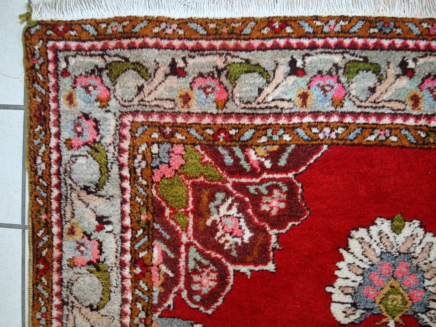 Handmade vintage Turkish Oushak runner 3.6' x 11.1' (110cm x 340cm) 1940s - 1C515