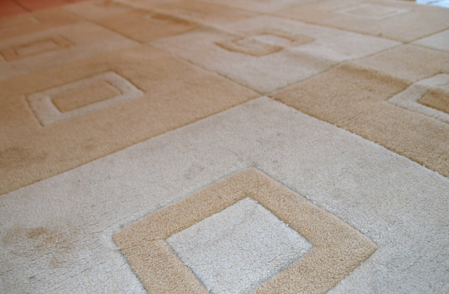 Handmade vintage Chinese Modern rug, 1980s