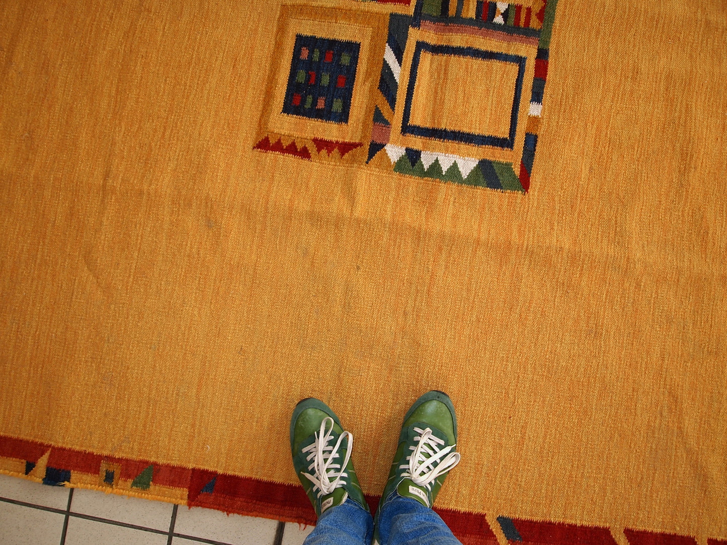 Handmade vintage Persian Gabbeh kilim, 1970s