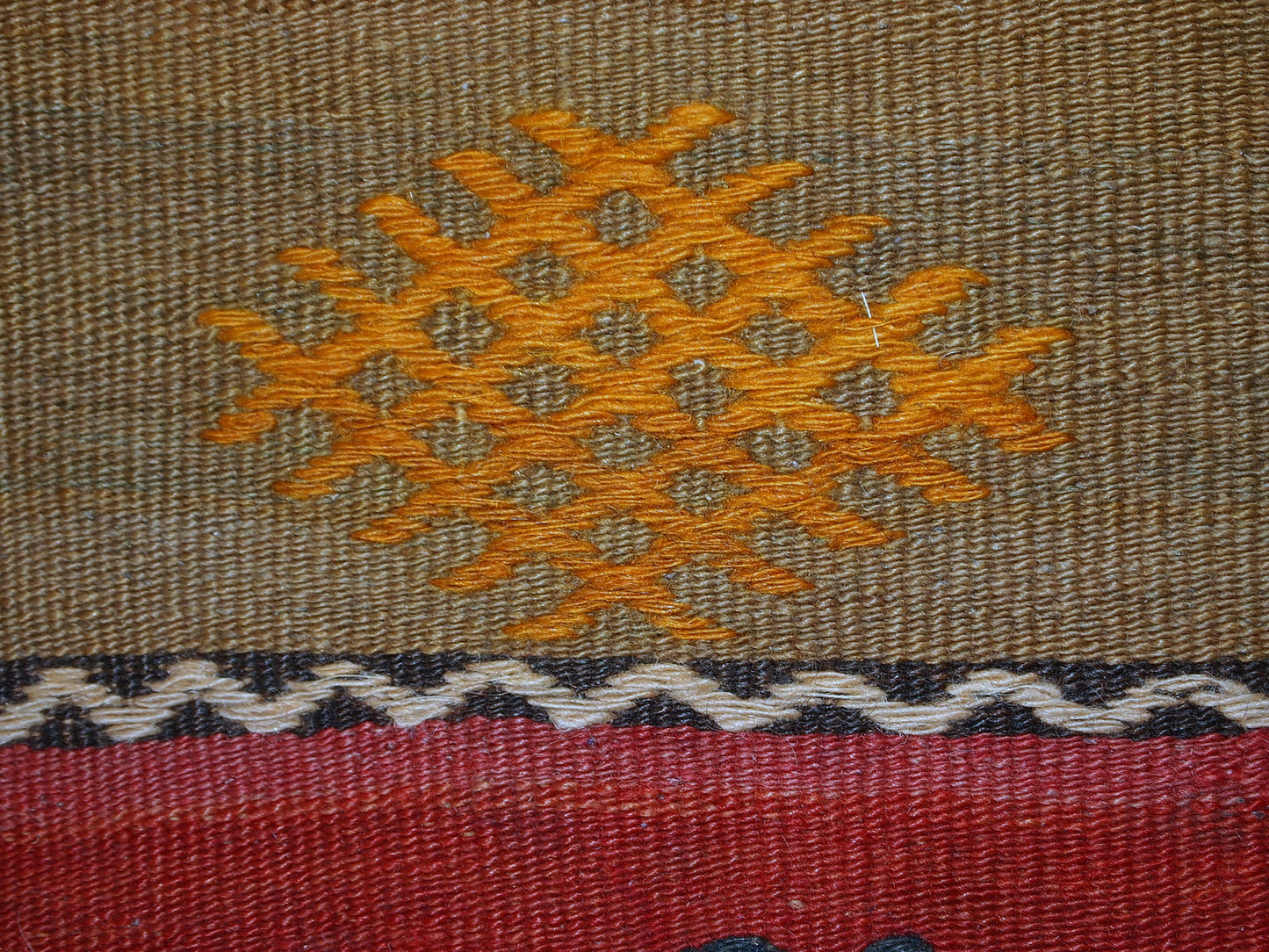 Handmade vintage Persian Sumak kilim, 1940s