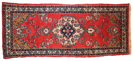 Handmade vintage Persian Hamadan runner, 1960s