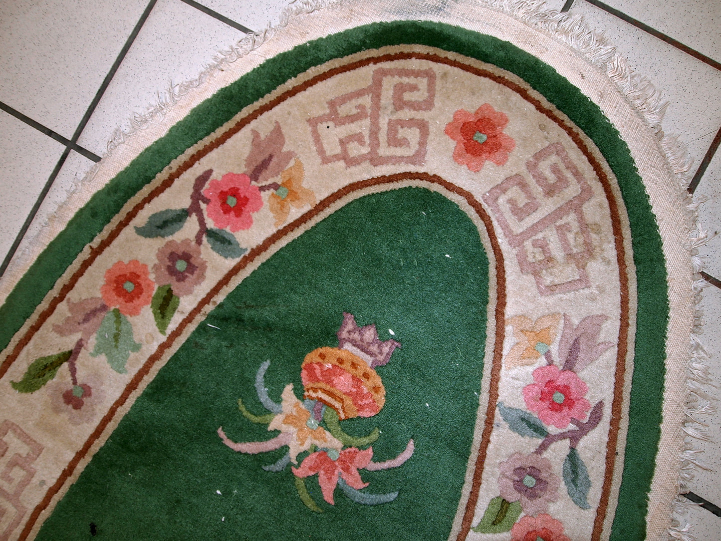 Tapis Art Déco chinois ancien fait main 81cm x 159cm (2.6' x 5.2') années 1930 - 1C619