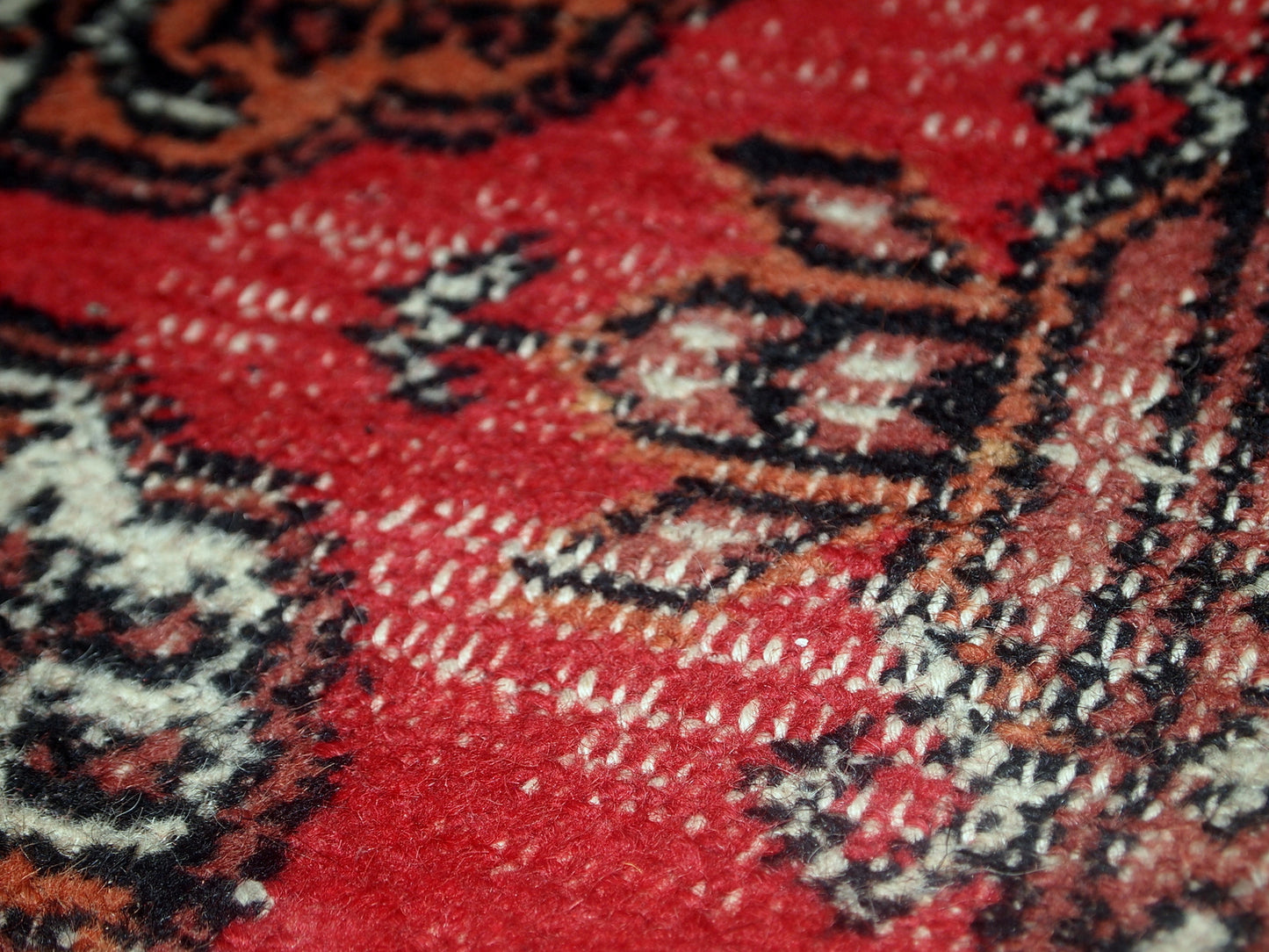 Handmade vintage Pakistani Lahore distressed rug, 1960s
