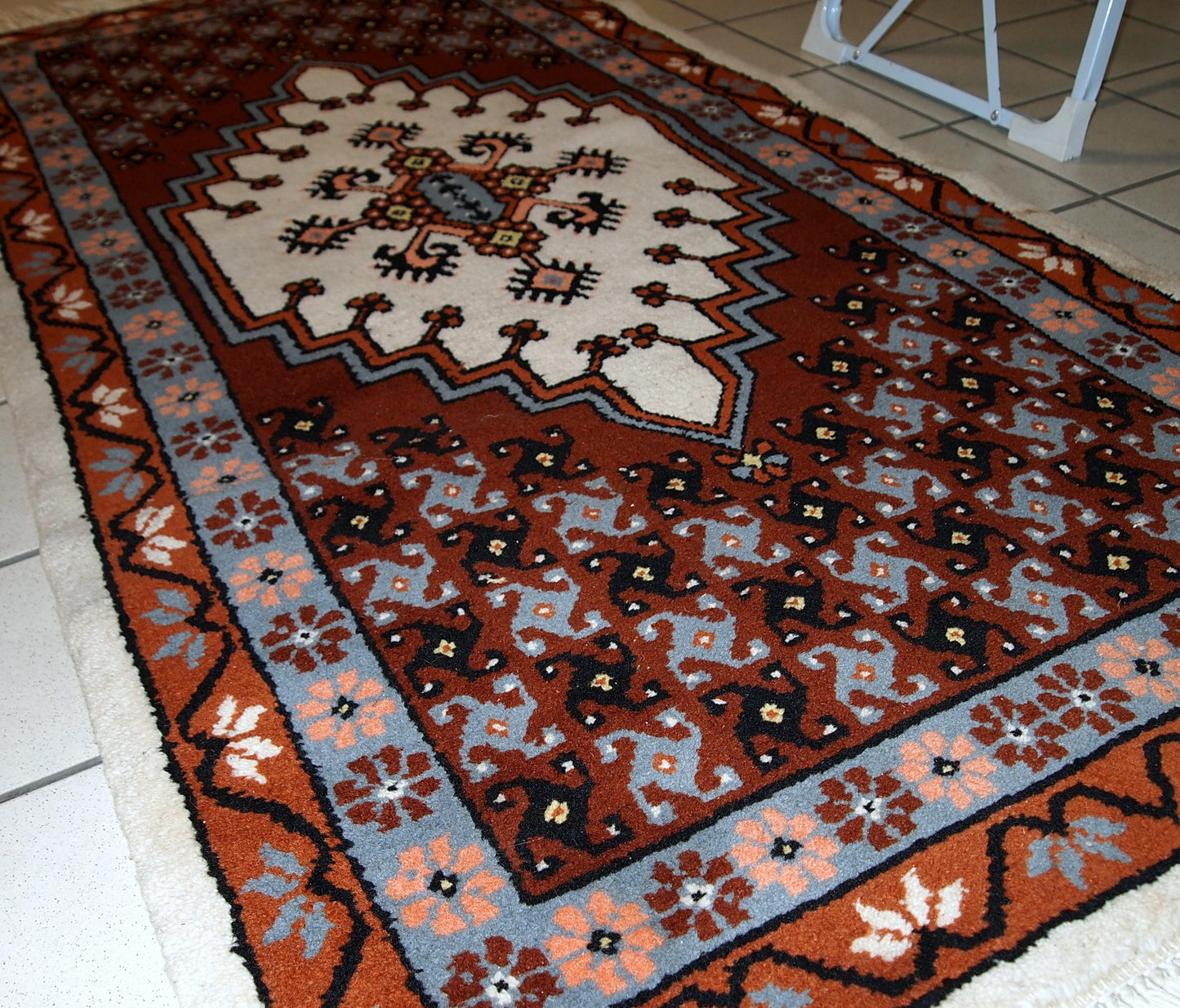 Handmade vintage Moroccan Berber rug, 1970s