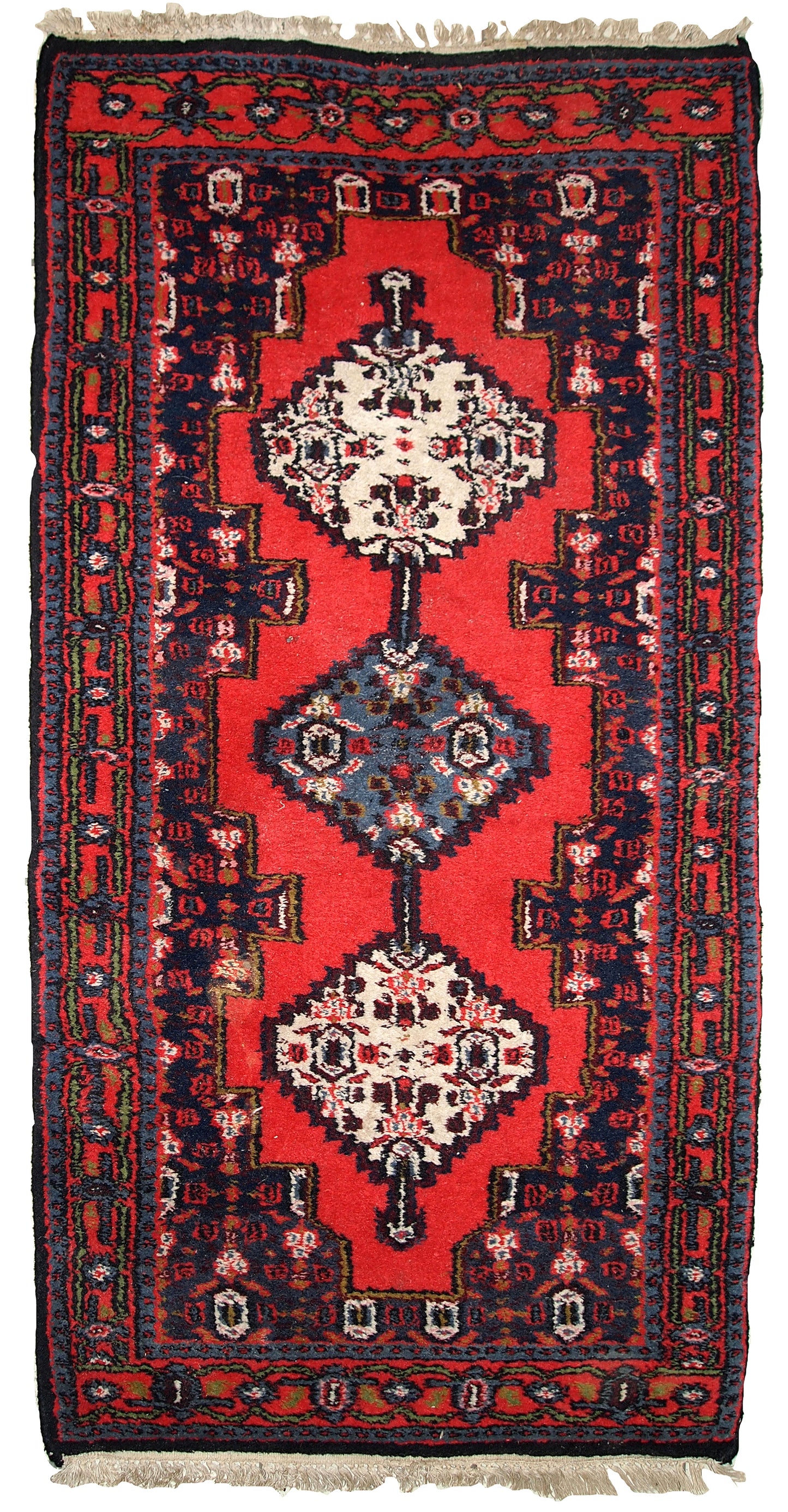 Handmade vintage Persian Hamadan rug, 1970s
