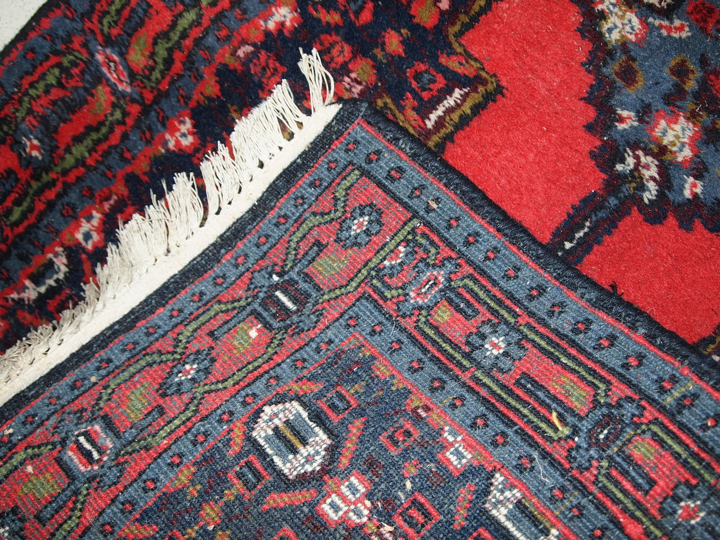 Handmade vintage Persian Hamadan rug, 1970s