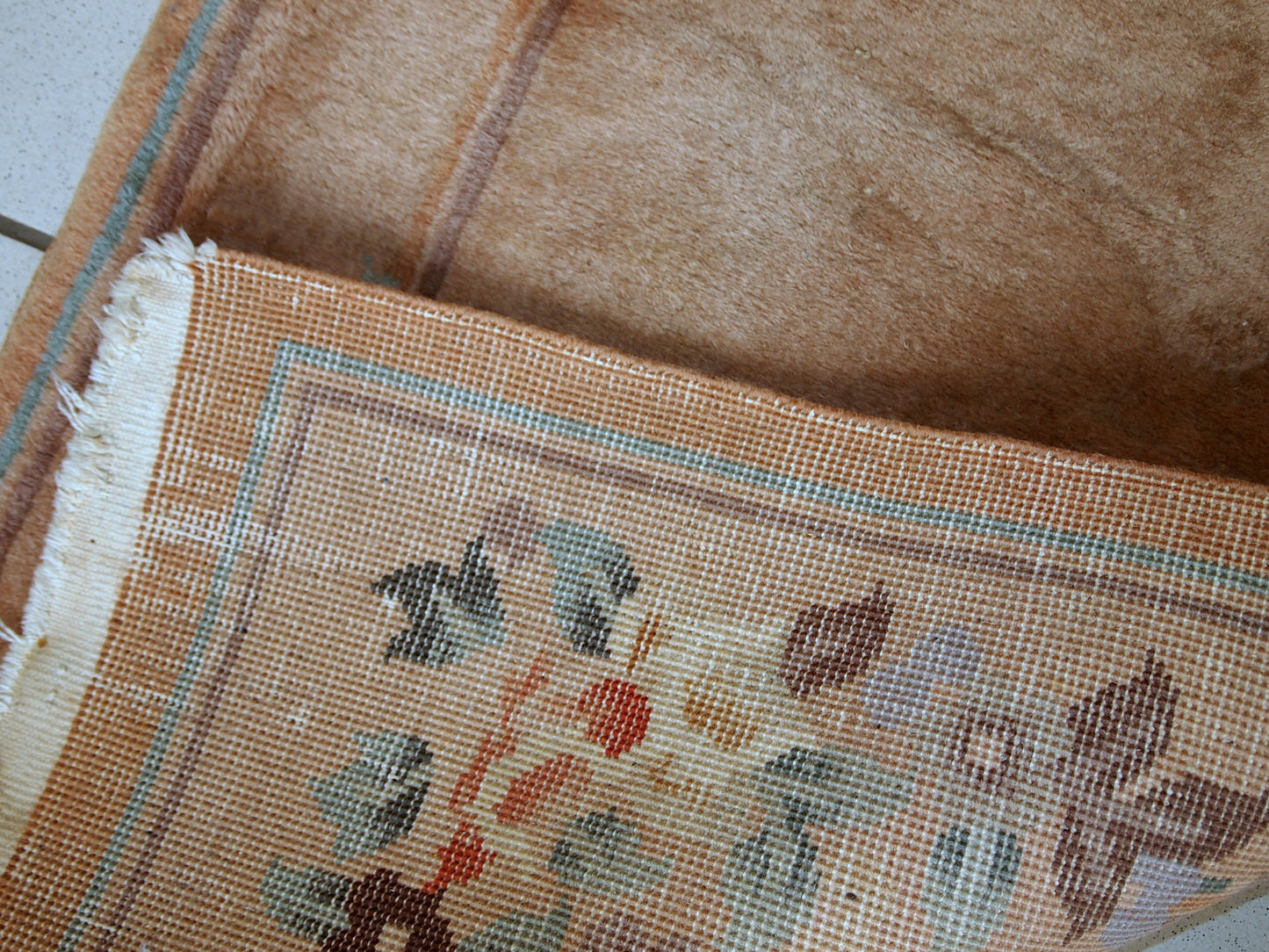 Handmade vintage Art Deco Chinese rug, 1950s