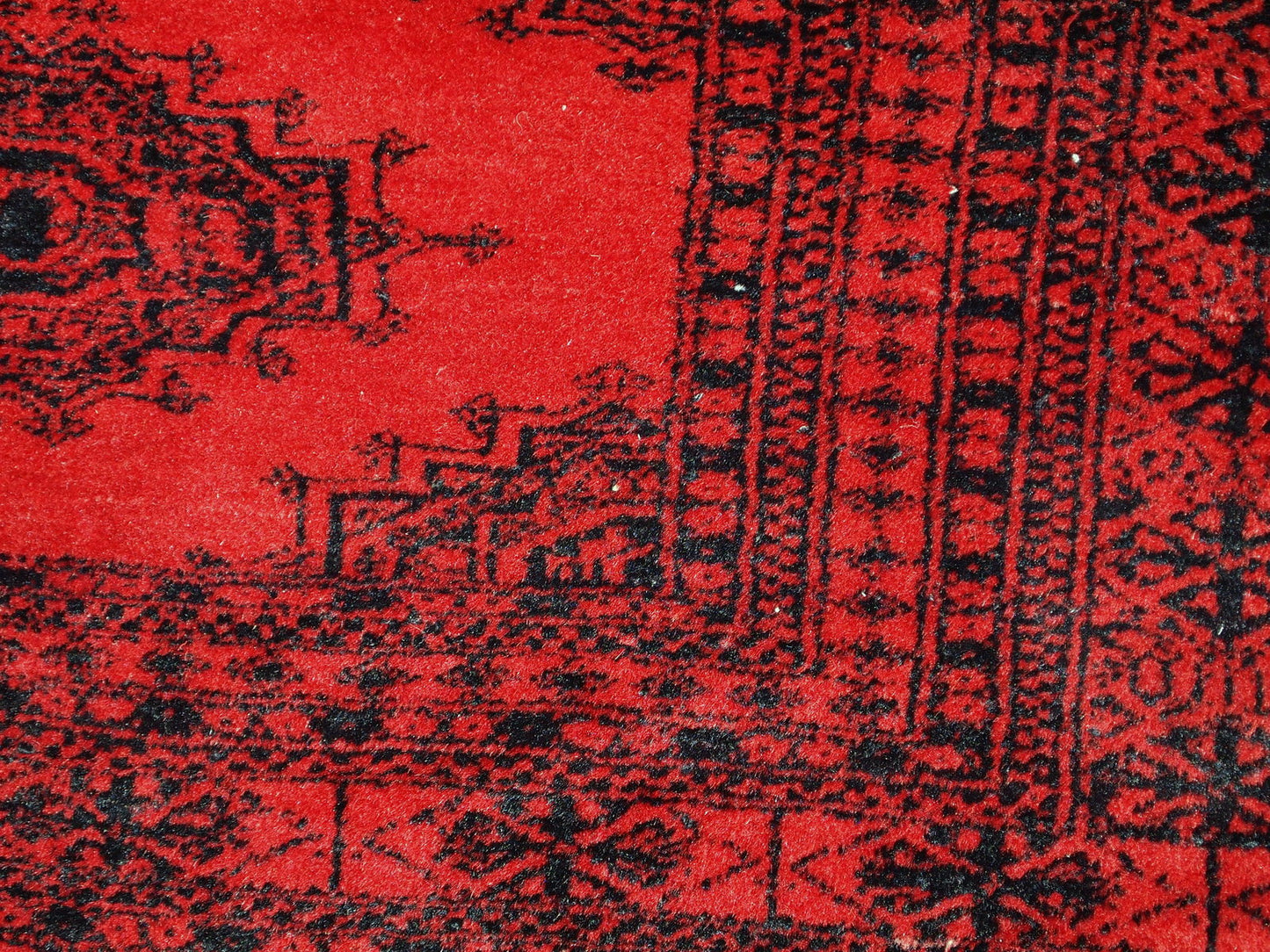 Handmade vintage rug from Afghanistan from the end of 20th century. The rug is in original condition, it has one patch.