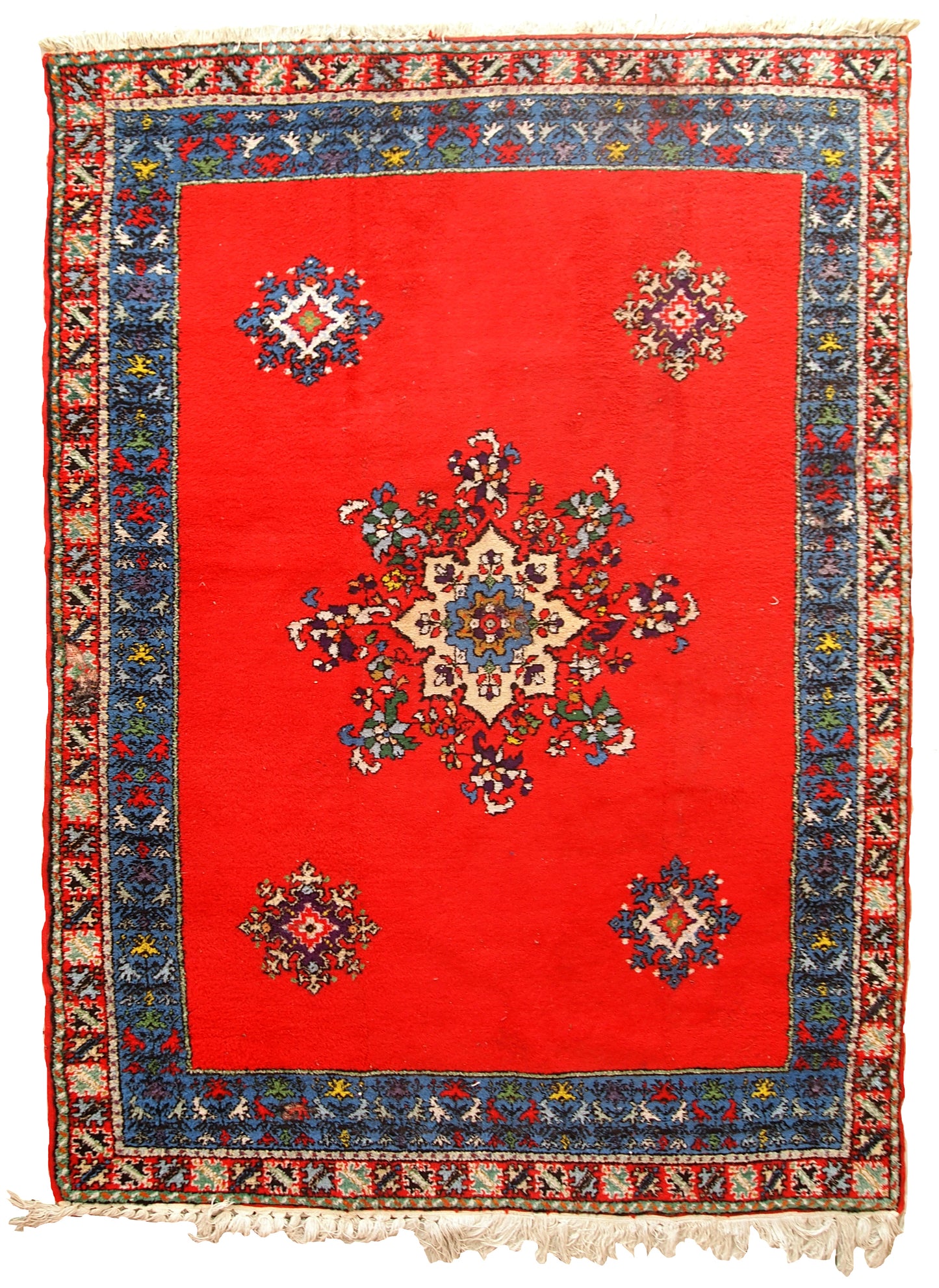 Handmade vintage Moroccan Berber rug, 1970s