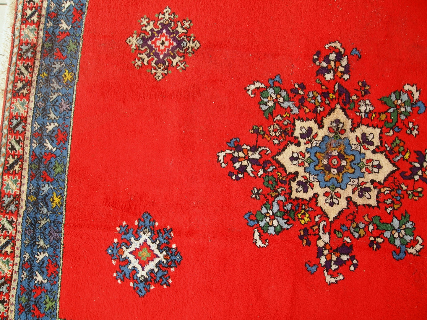 Handmade vintage Moroccan Berber rug, 1970s