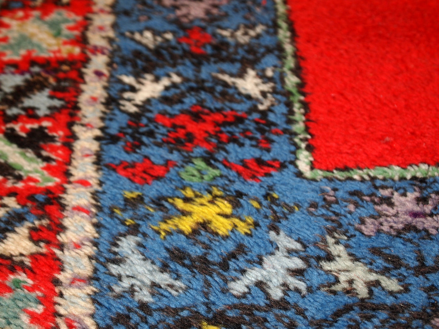 Handmade vintage Moroccan Berber rug, 1970s