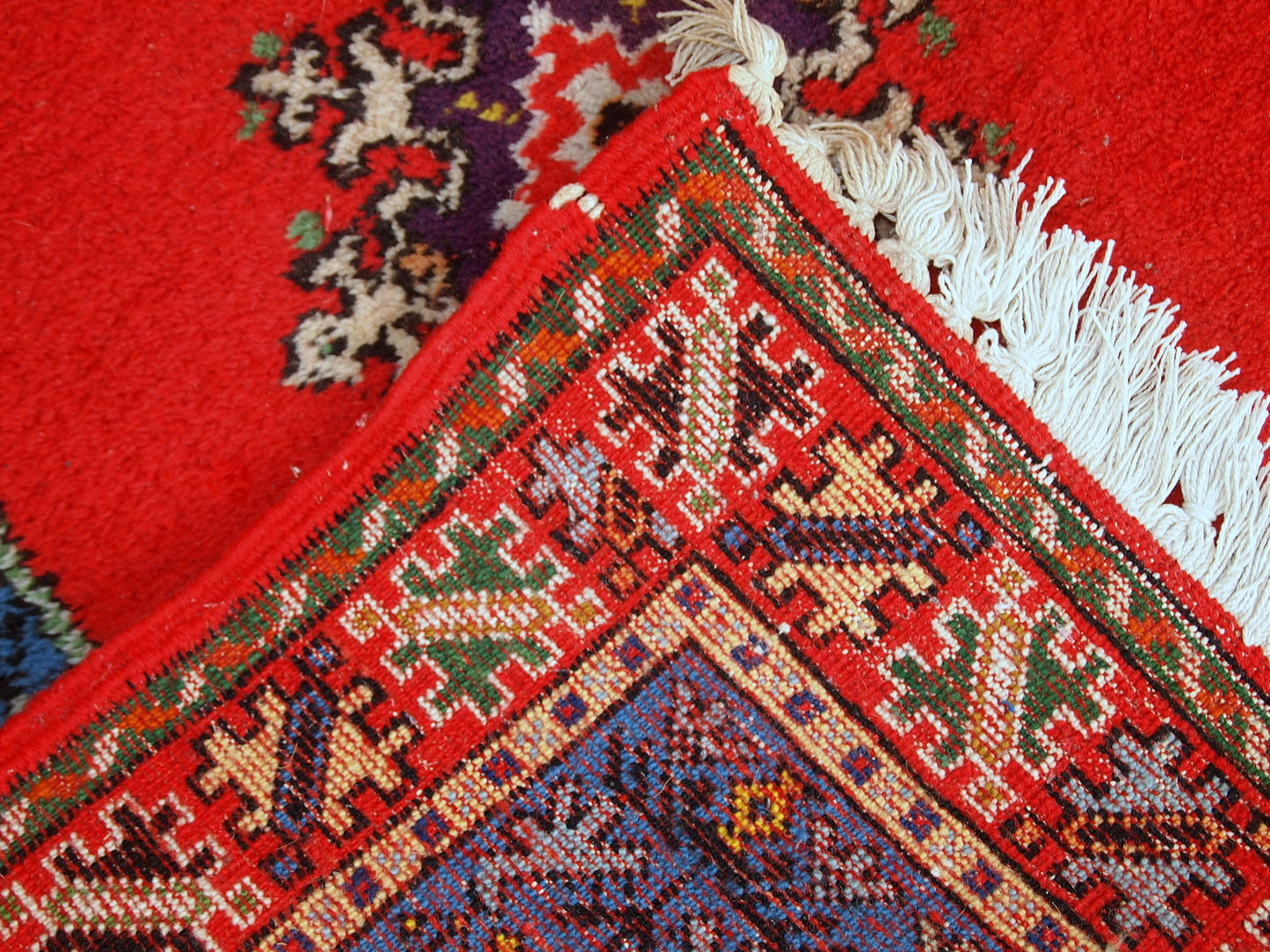 Handmade vintage Moroccan Berber rug, 1970s