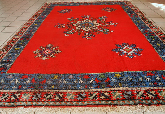 Handmade vintage Moroccan Berber rug, 1970s
