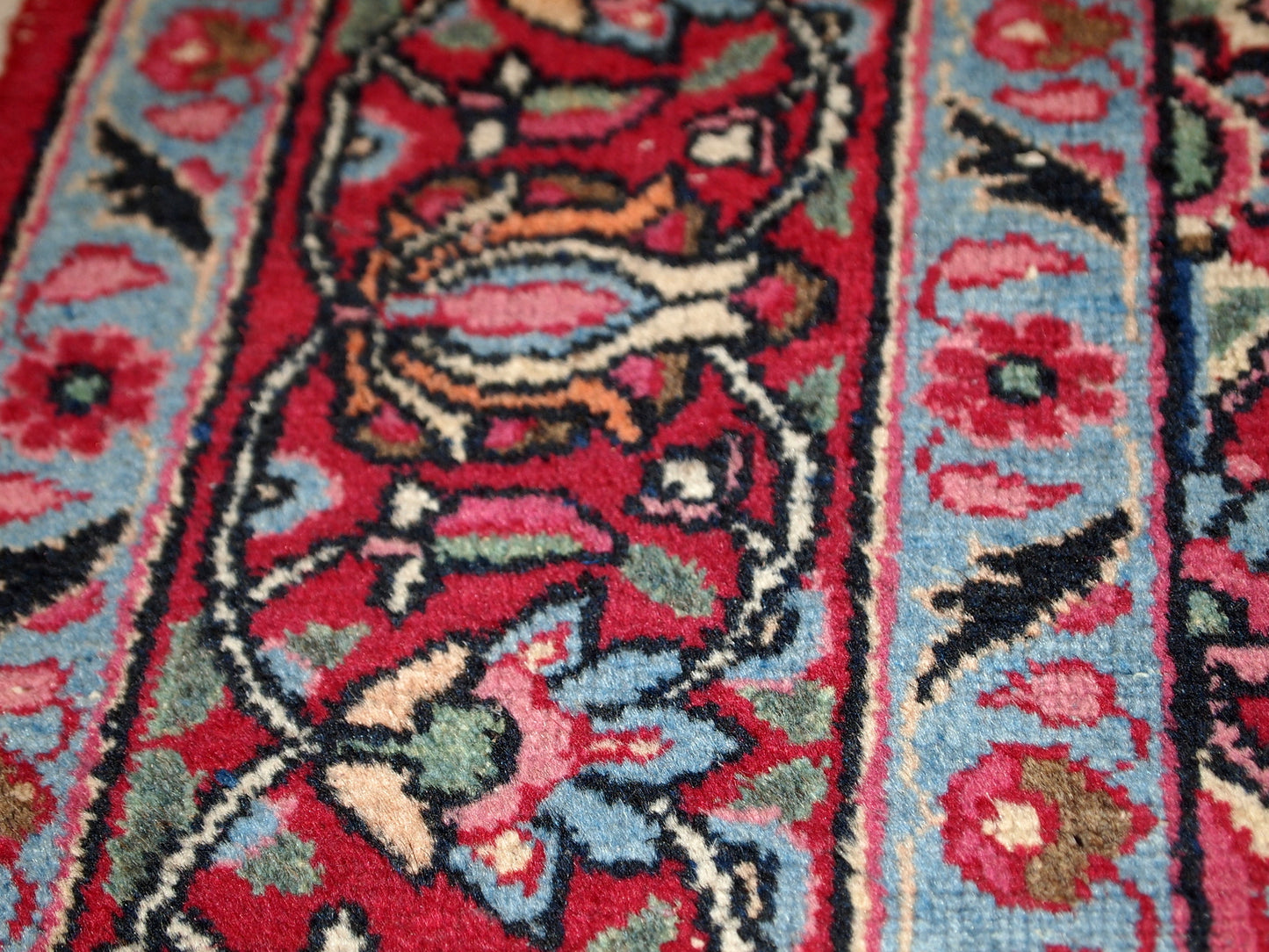 Handmade vintage Persian Kazvin rug, 1970s