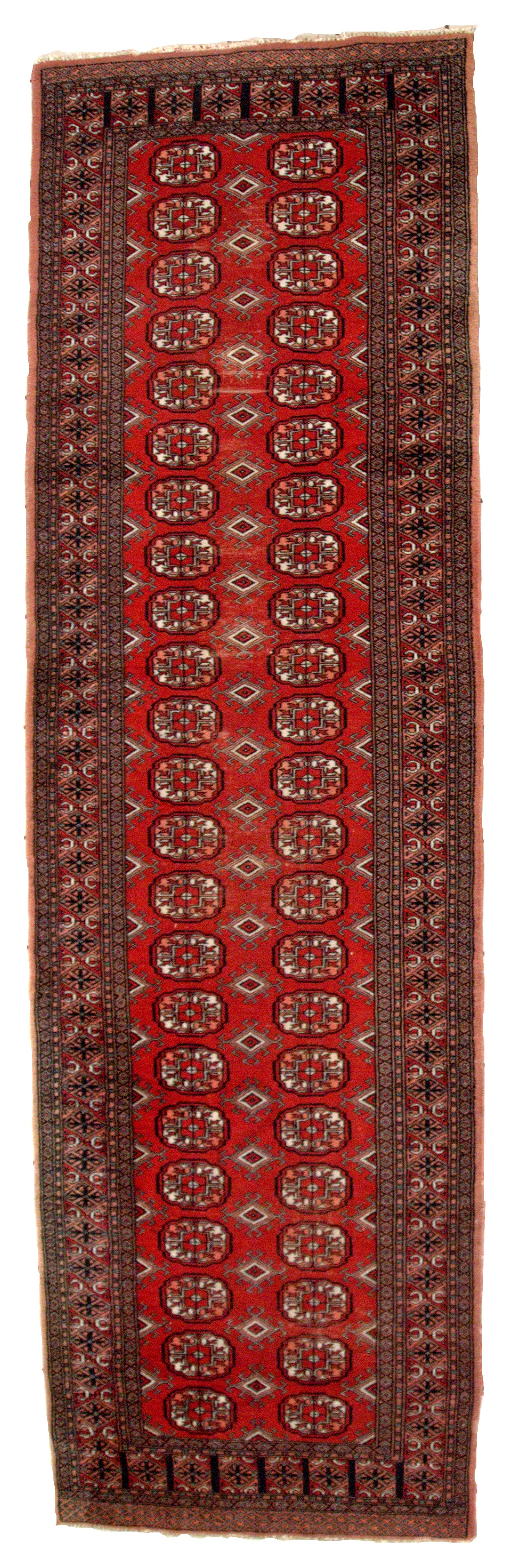 Handmade vintage Uzbek Bukhara runner 1960s