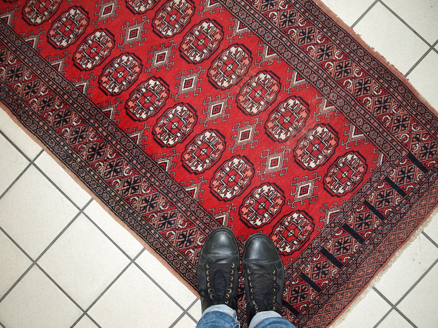 Handmade vintage Uzbek Bukhara runner 1960s