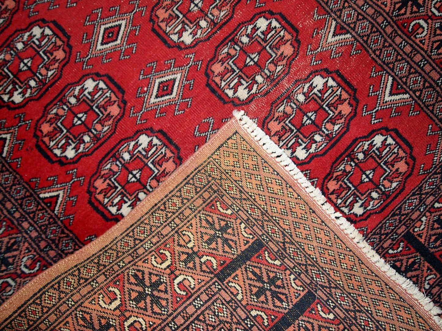 Handmade vintage Uzbek Bukhara runner 1960s