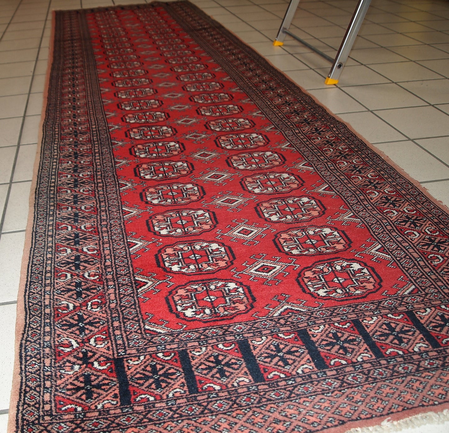 Handmade vintage Uzbek Bukhara runner 1960s
