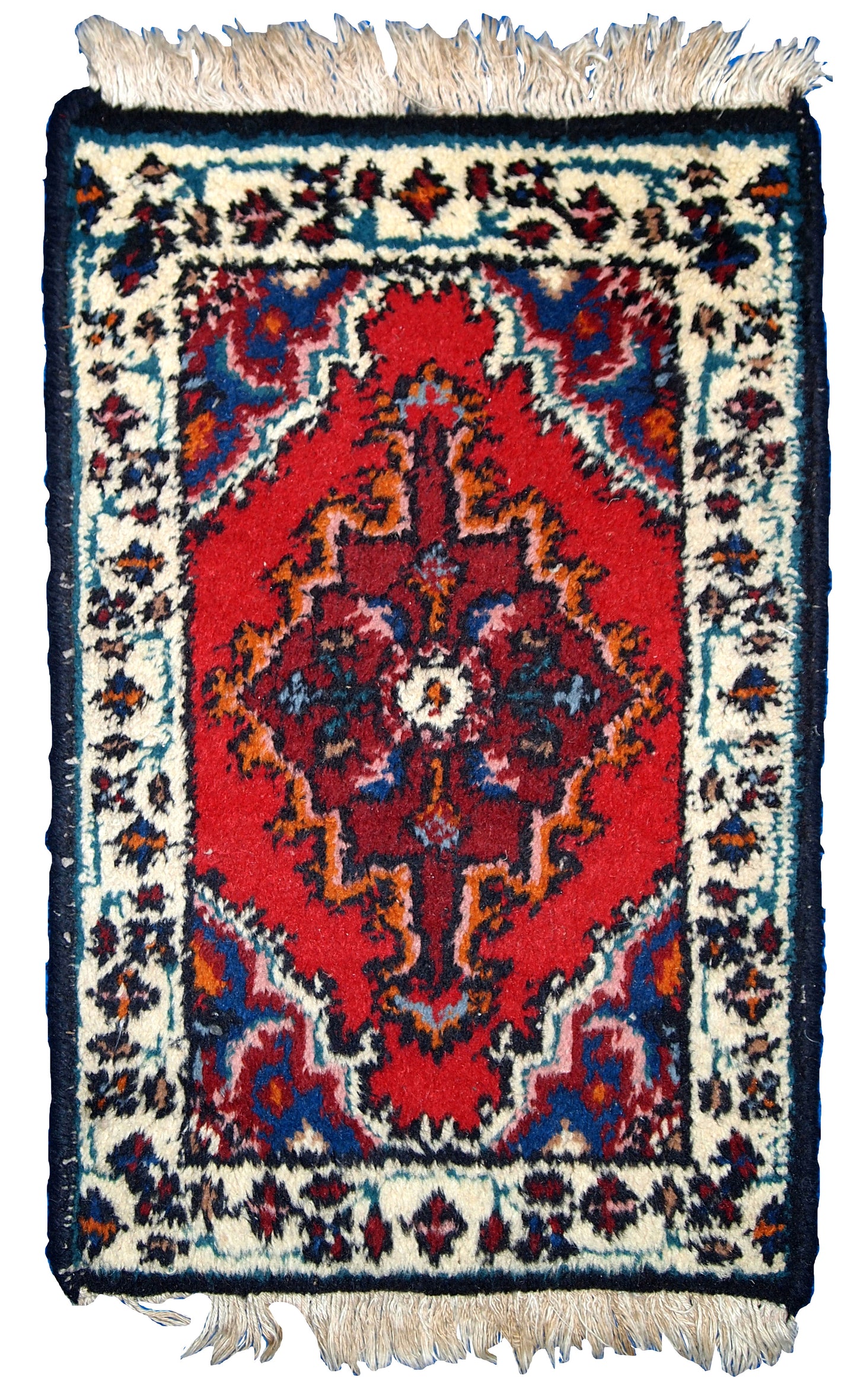 Handmade vintage Persian Hamadan rug 1970s