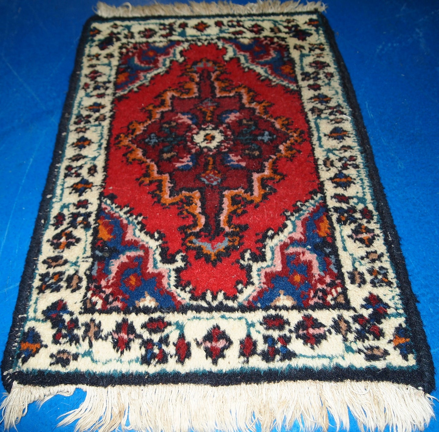 Handmade vintage Persian Hamadan rug 1970s