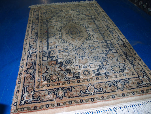 Handmade vintage Indo-Tabriz rug 1970s