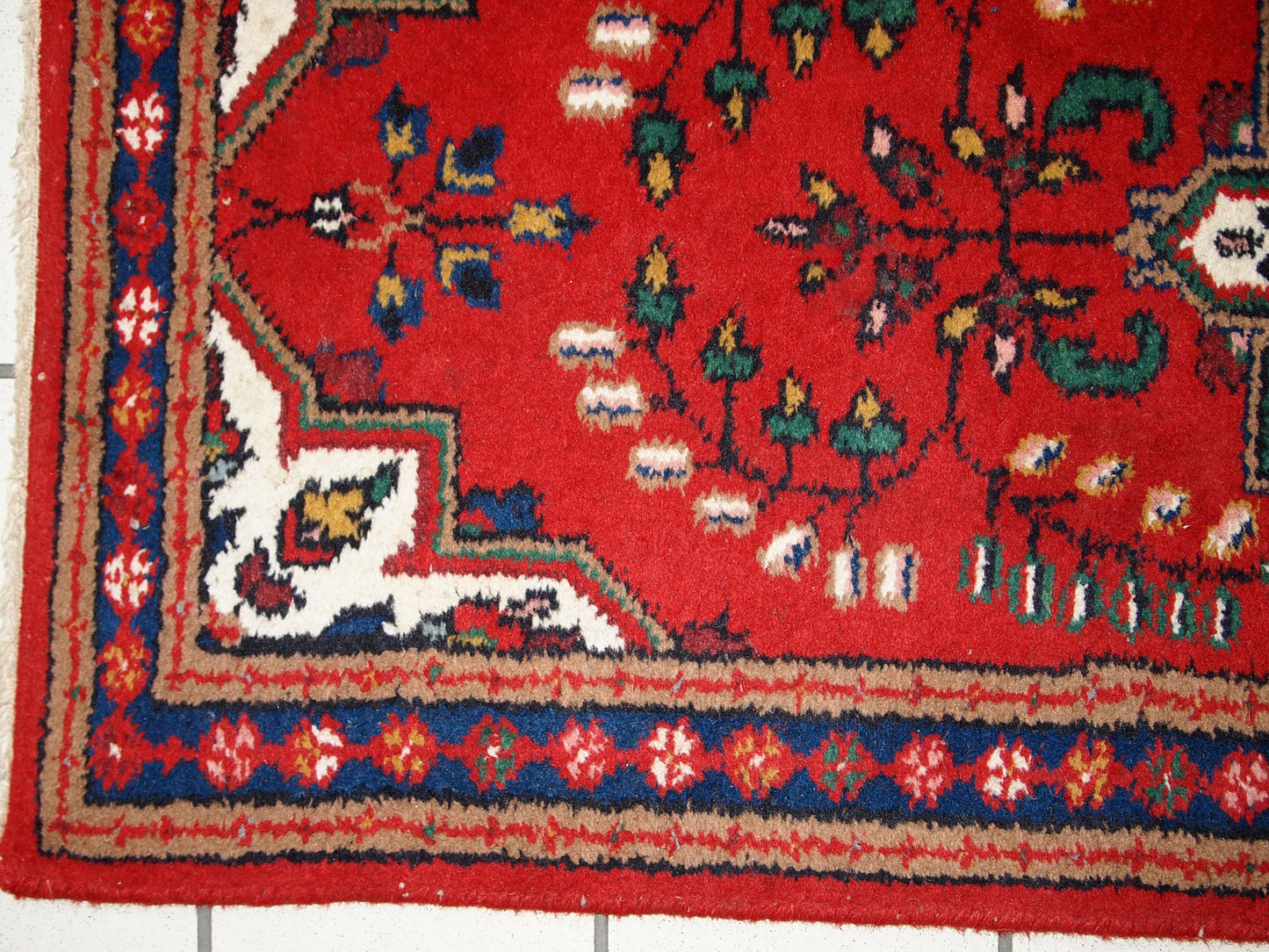 Handmade vintage Persian Hamadan rug 1970s