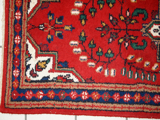 Handmade vintage Persian Hamadan rug 1970s