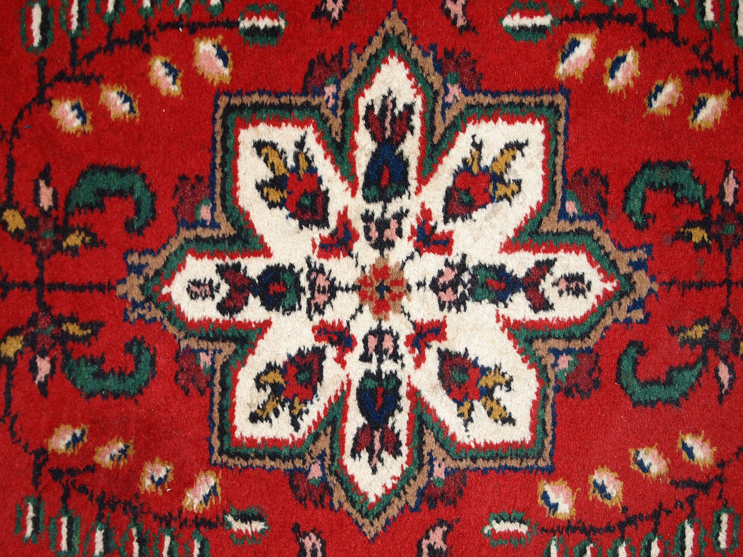 Handmade vintage Persian Hamadan rug 1970s