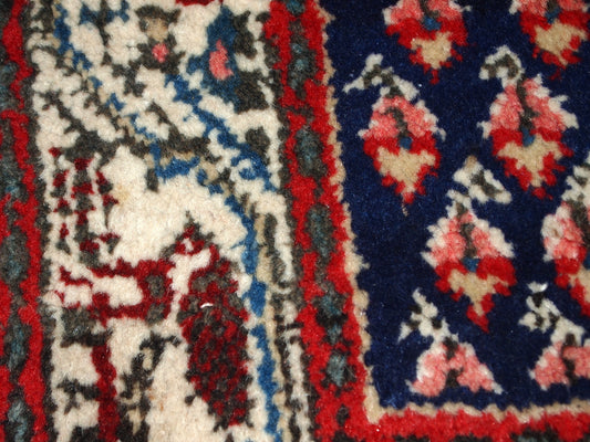 Handmade vintage Indian Seraband rug 1970s