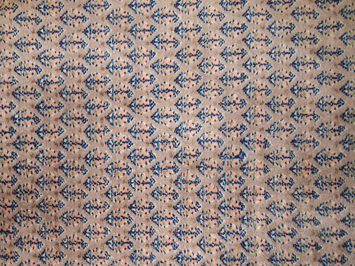Handmade vintage Indian Seraband runner in original condition, it has some age discolorations. The rug is from the end of 20th century.