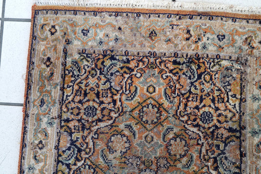 Handmade vintage Indo-Tabriz runner 1970s