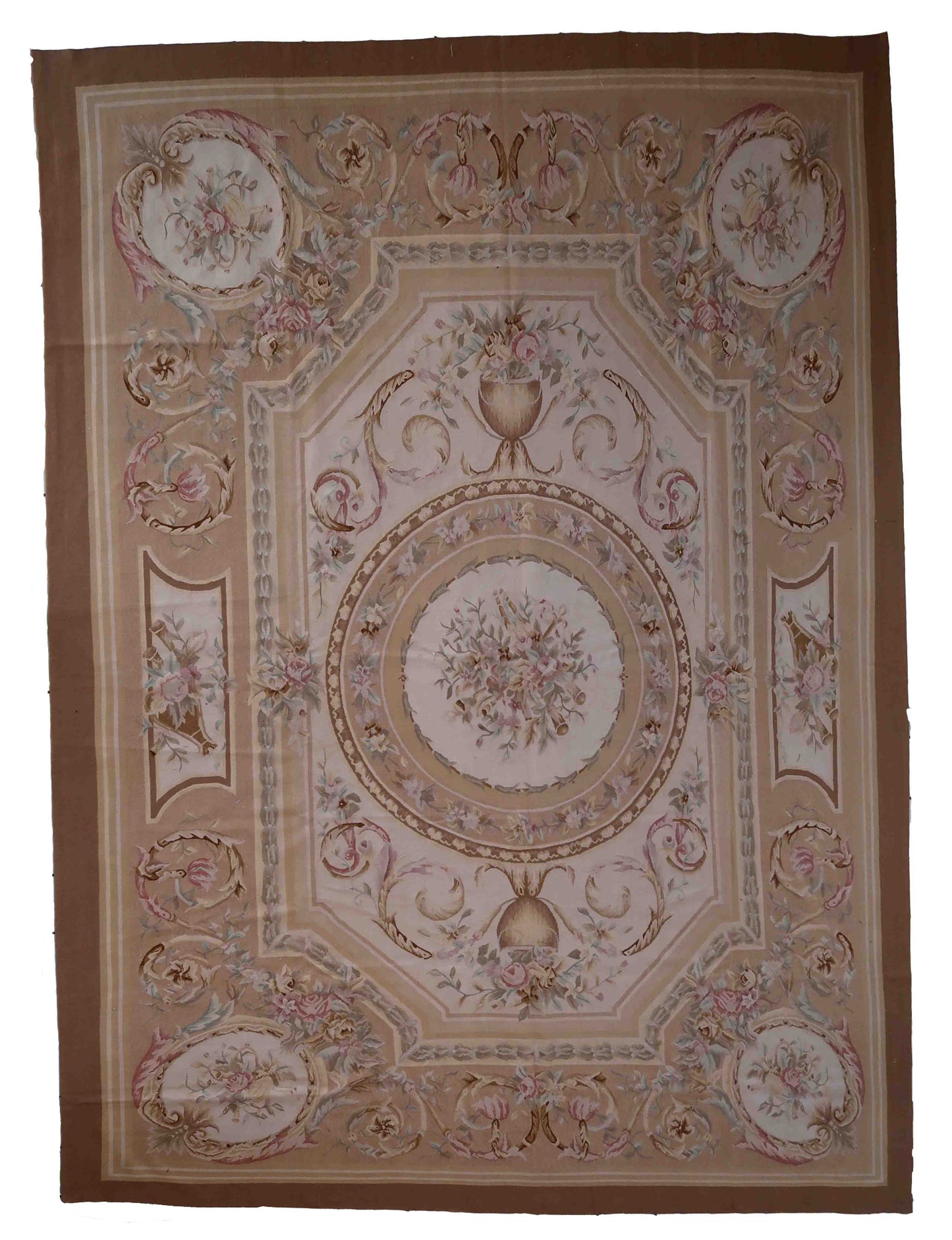 Handmade vintage French Aubusson rug 1970s