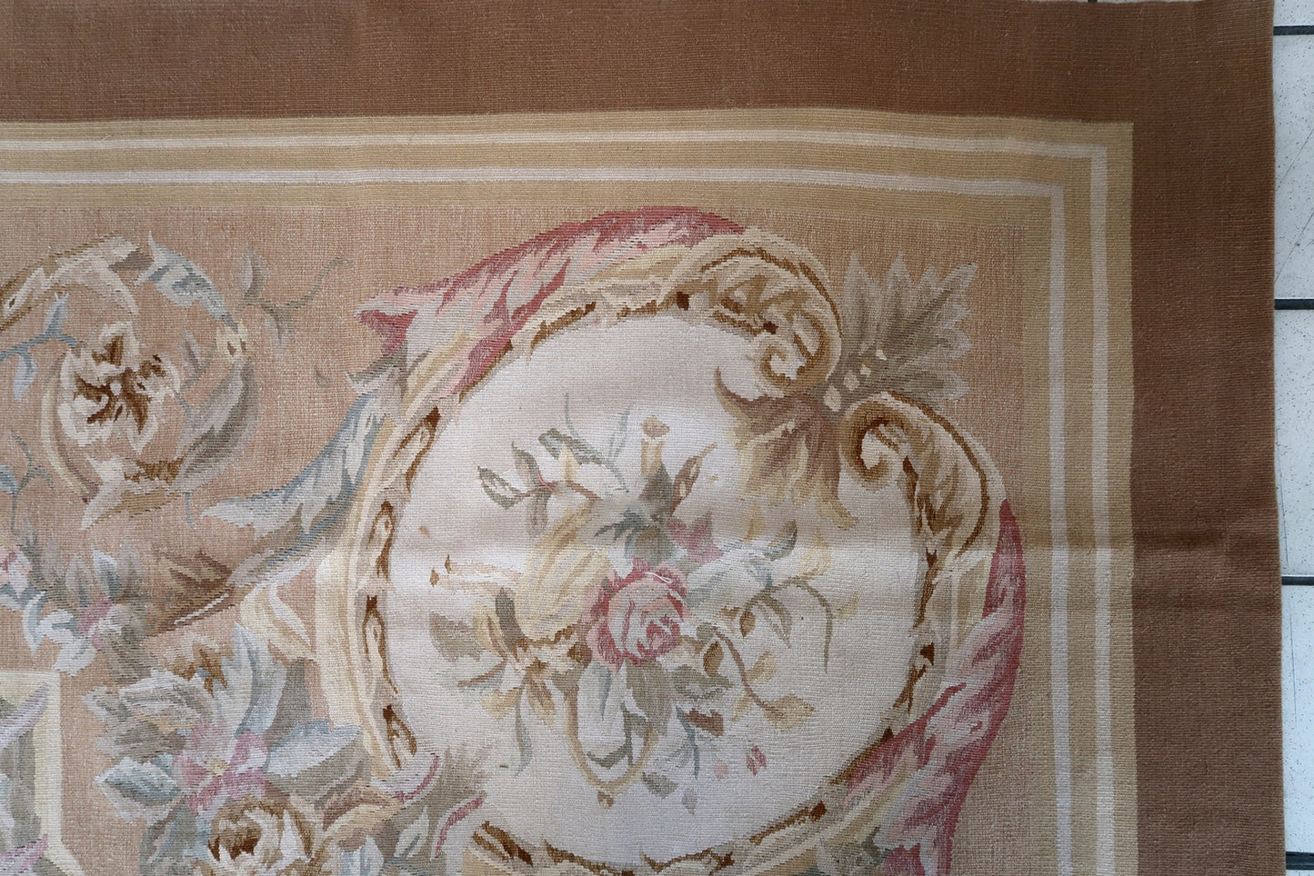 Handmade vintage French Aubusson rug 1970s