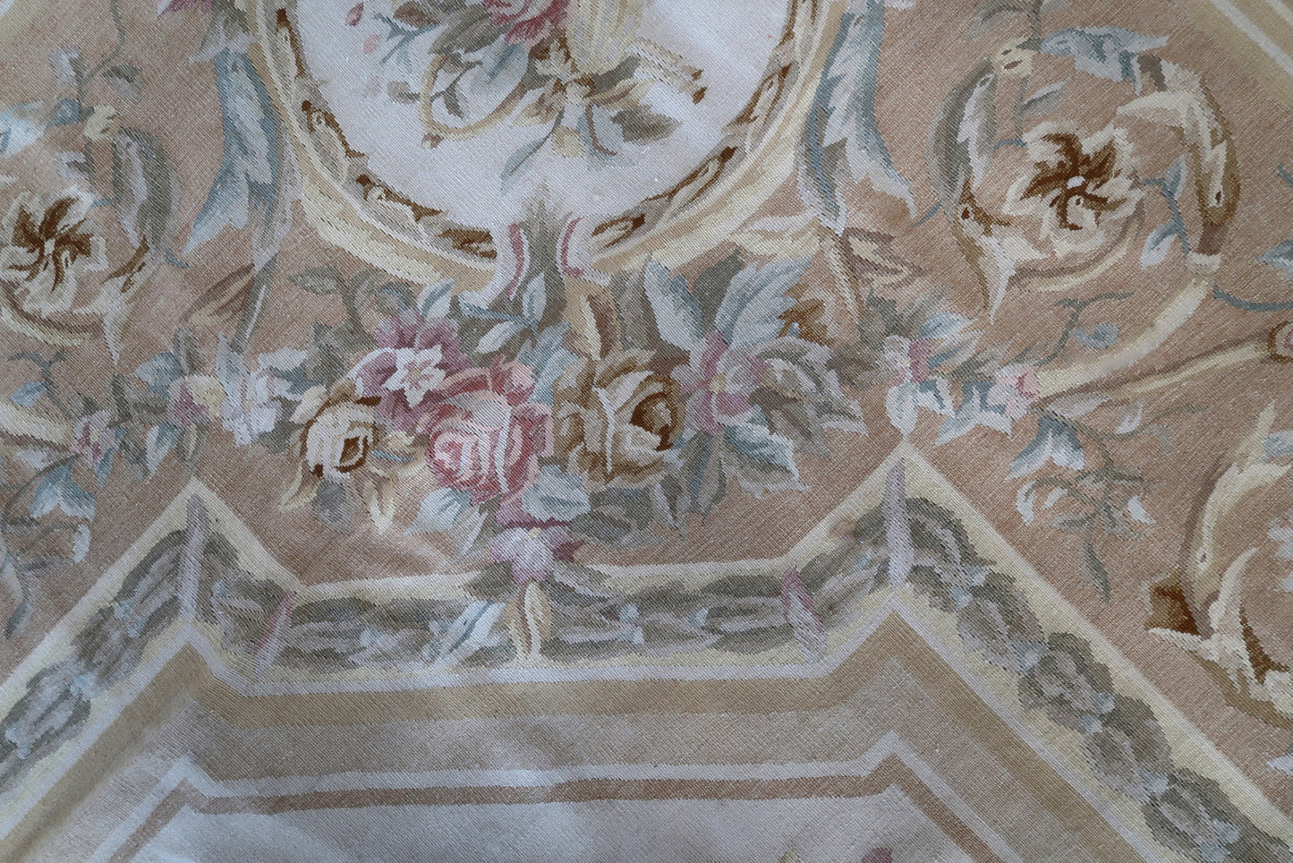 Handmade vintage French Aubusson rug 1970s