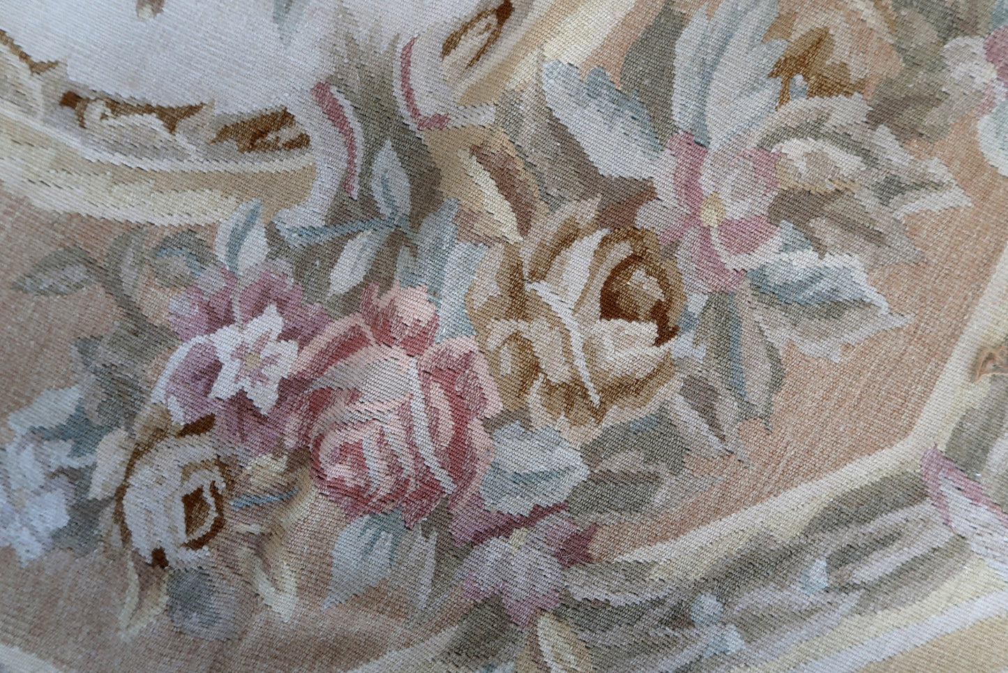 Handmade vintage French Aubusson rug 1970s