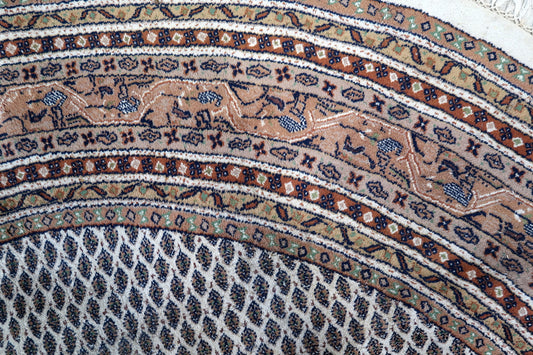 Handmade vintage Indian Seraband rug 1970s