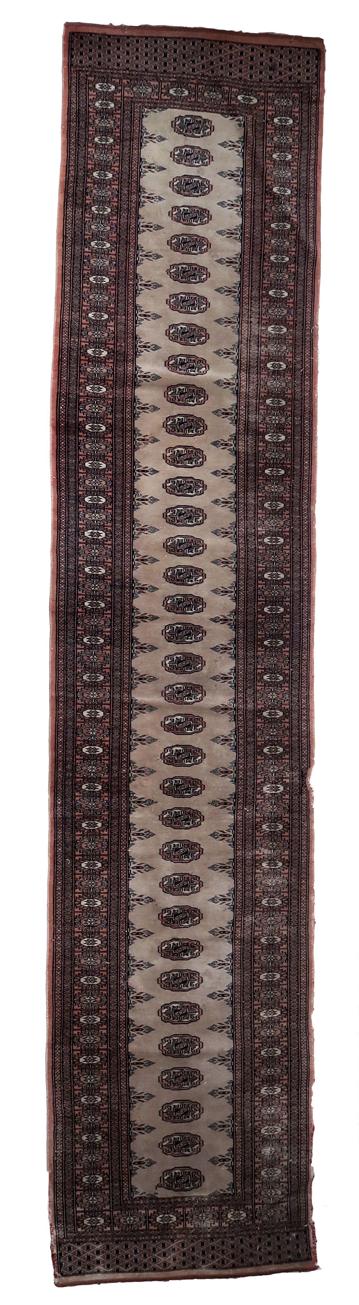 Handmade vintage Uzbek Bukhara runner 1960s
