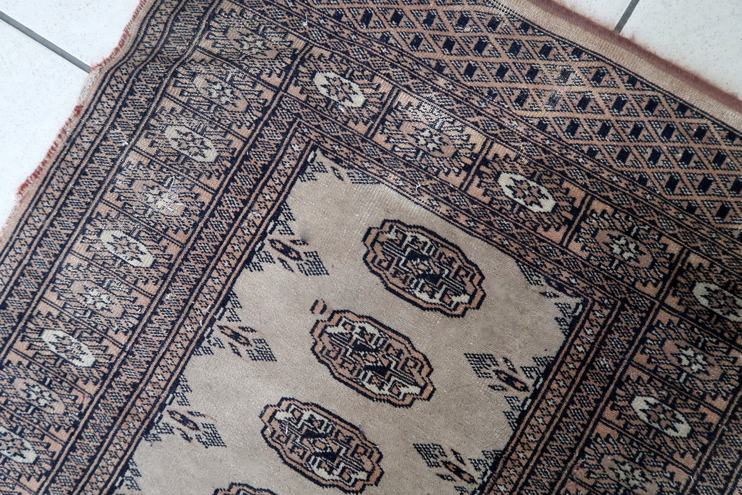 Handmade vintage Uzbek Bukhara runner 1960s