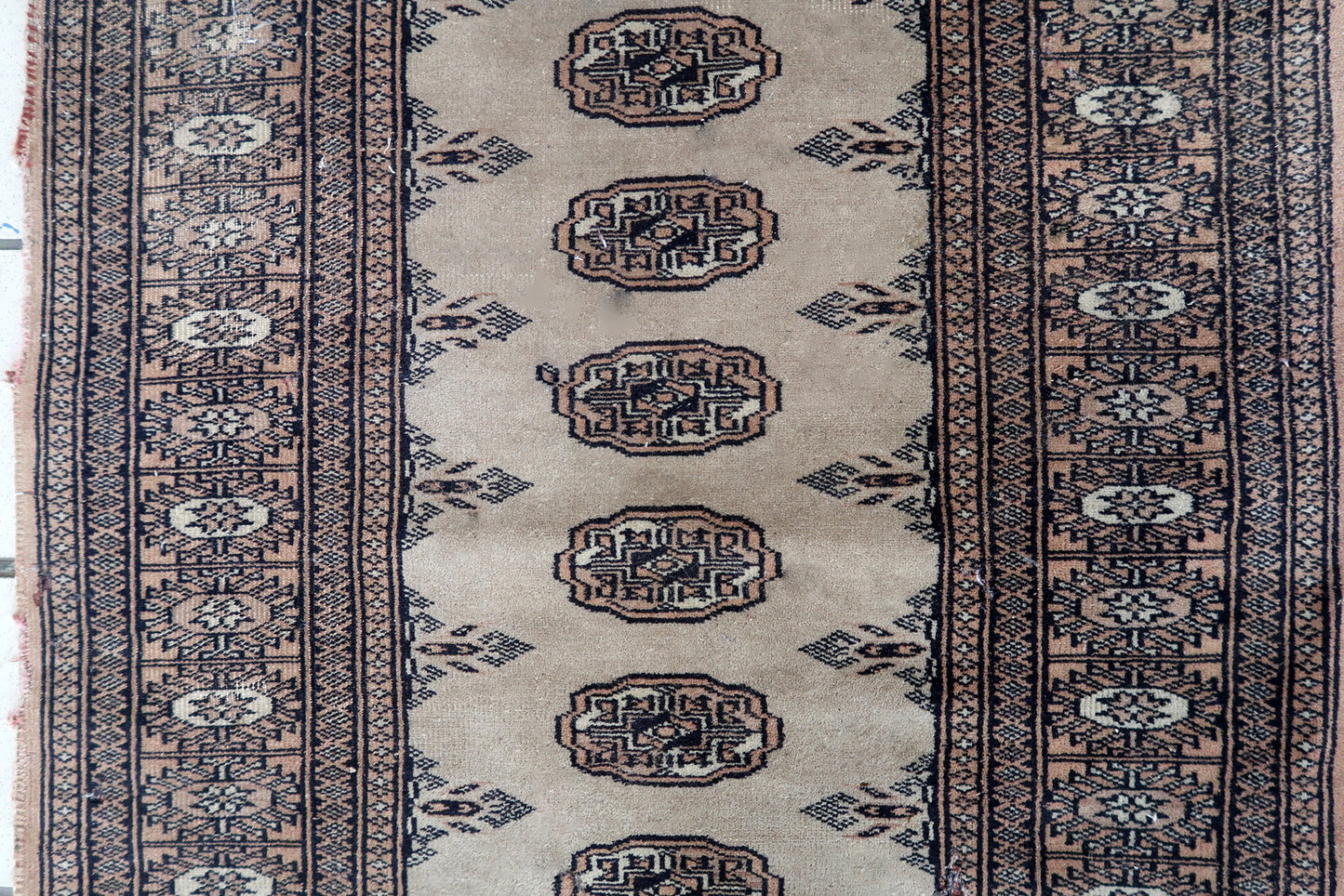 Handmade vintage Uzbek Bukhara runner 1960s
