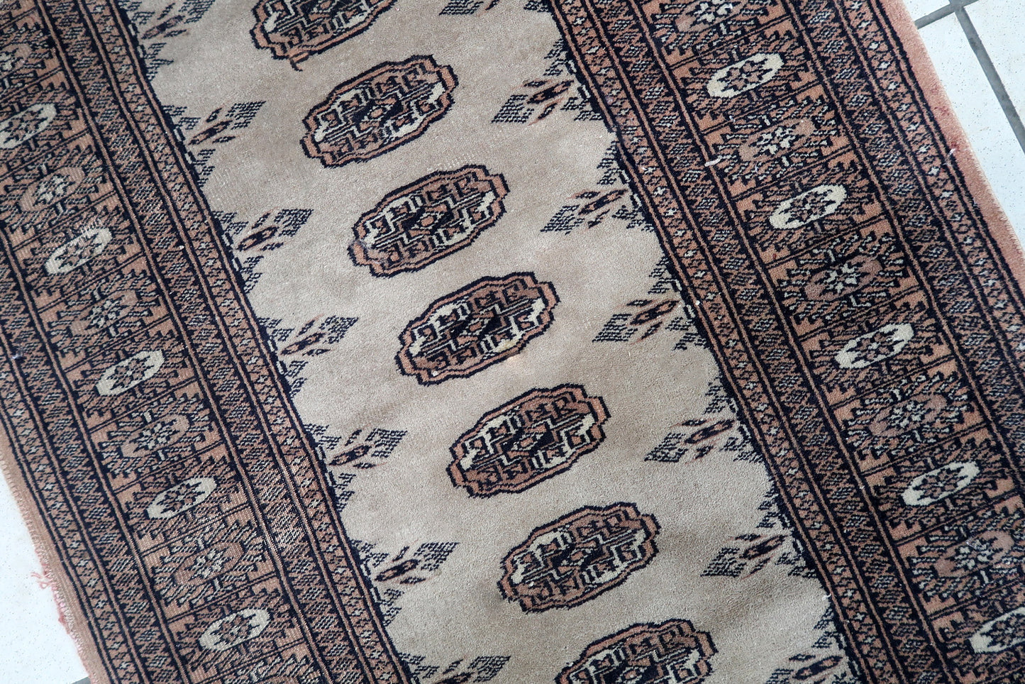 Handmade vintage Uzbek Bukhara runner 1960s