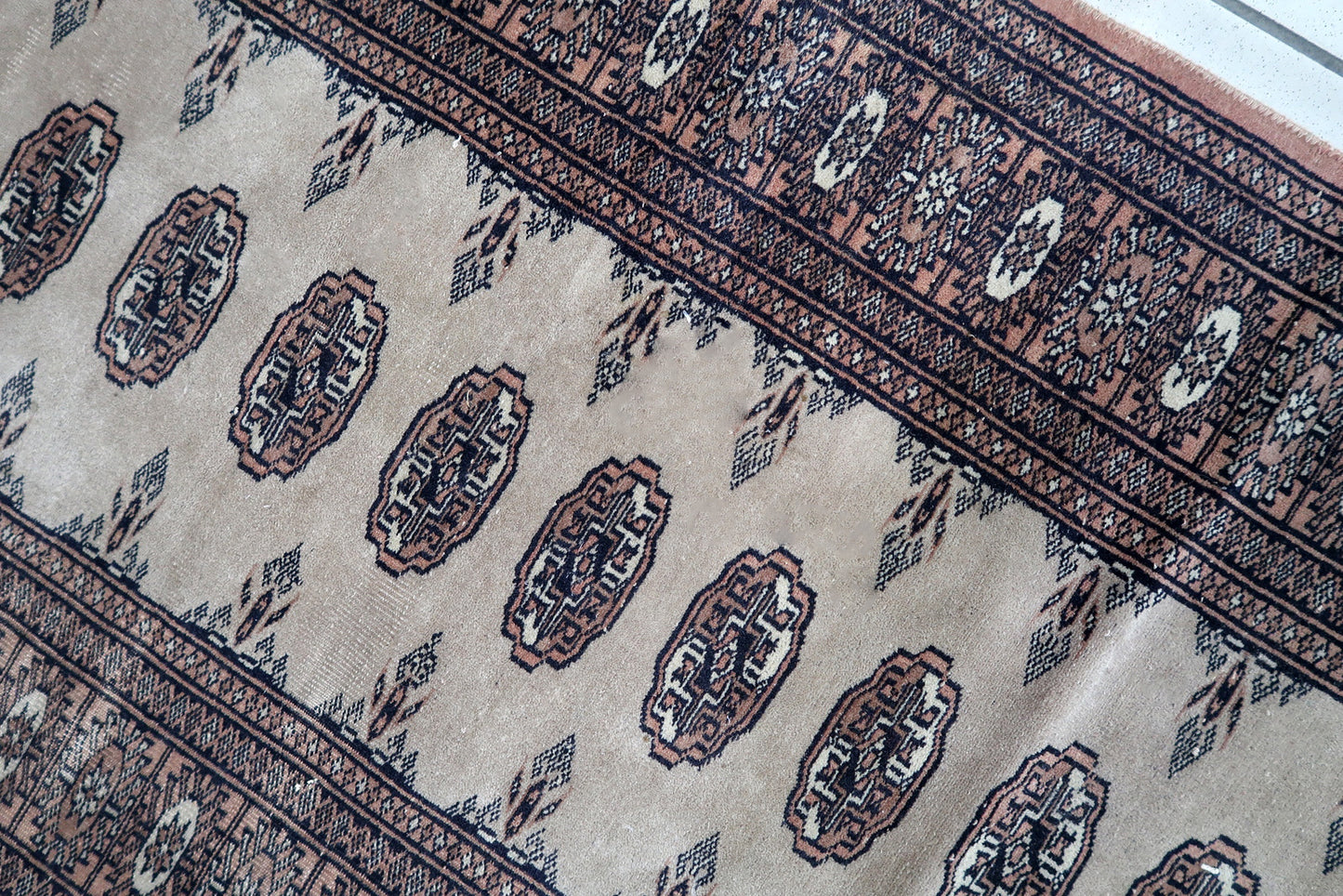 Handmade vintage Uzbek Bukhara runner 1960s
