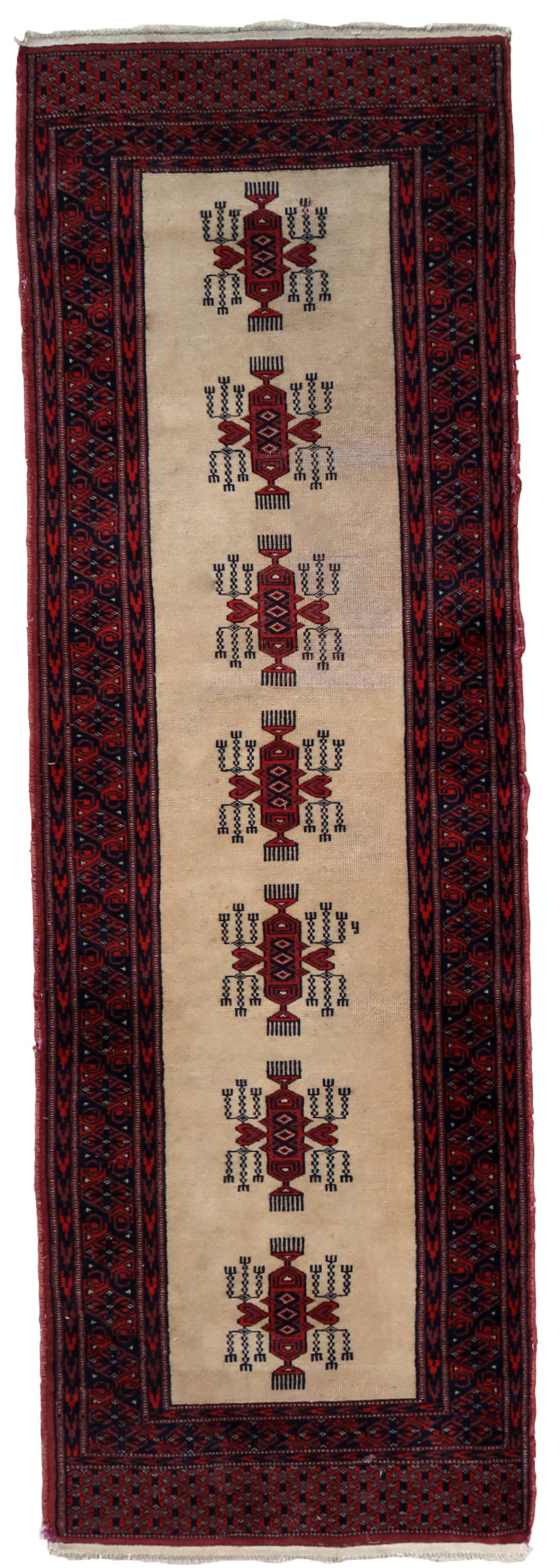 Handmade vintage Uzbek Bukhara runner 1960s