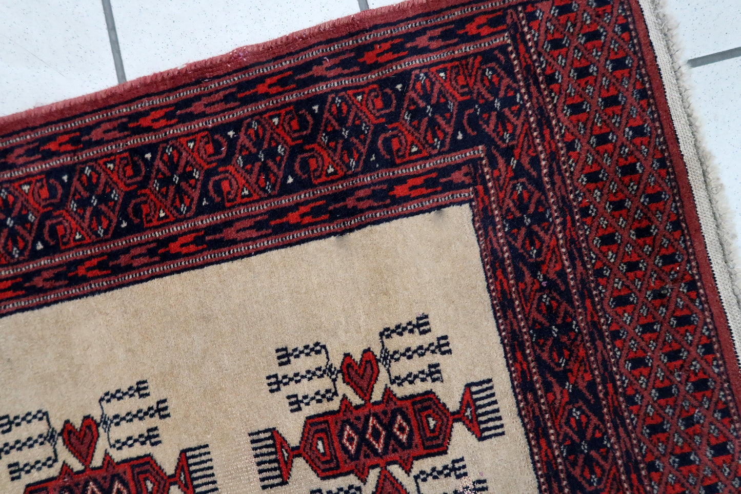 Handmade vintage Uzbek Bukhara runner 1960s